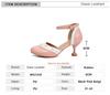 Fashion Women Mary Jane Shoes High Heels Ankle Strap Buckle Wedding Pumps Thin Heels Shoes Pink Bridal Princess Footwear Size 31-43