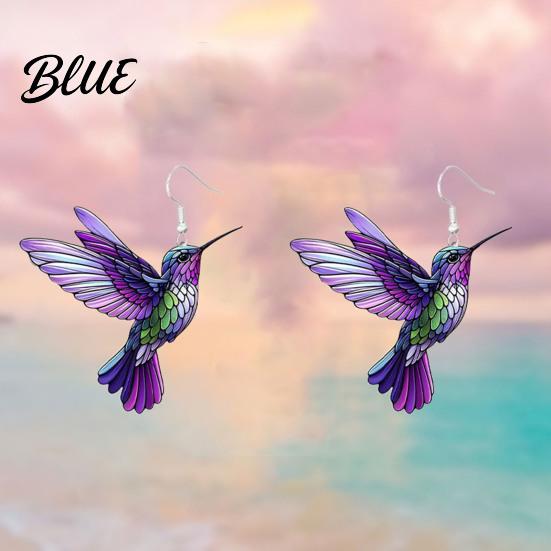 Lady Ear Jewelry 1 Pair Acrylic Colorful Bird Dangle Earrings