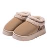 New Thick-soled Heightening Medium-top Wool Cotton Shoes Autumn and Winter Home Velvet Warm and Non-slip Commuting Snow Cotton Shoes