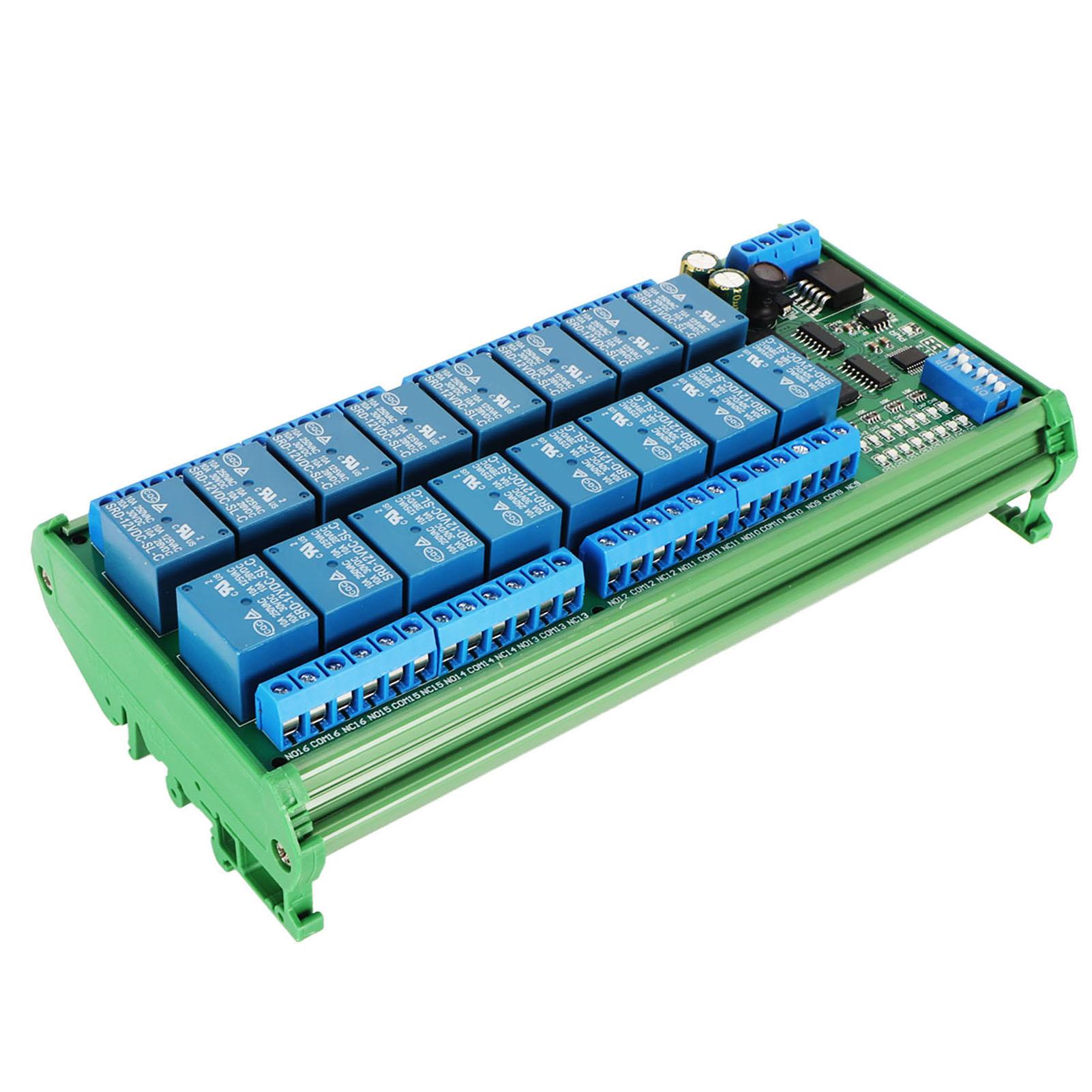 

Плата реле RS485 12В 16 каналів Пульт дистанційного керування Плата розширення ПЛК для моніторингу струму з DIN