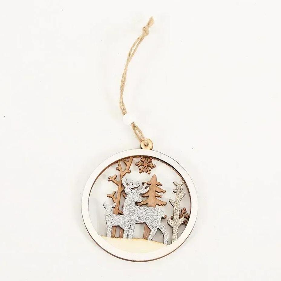 Christmas Home Decoration Atmosphere Style Pendant Wooden Crafts Party Christmas Tree Small Gift Pendant Party Decor Supplies