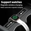 For Tesla Juniper Model Y /YL/ 3 Electric Vehicle Center Console Retractable Docking Station with Wireless Watch Fast Charger
