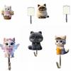 5 Pcs Acrylic Decorative Wall Hooks Cute Animal Sticky Coat Hook Self-Adhesive Hook  Bathroom