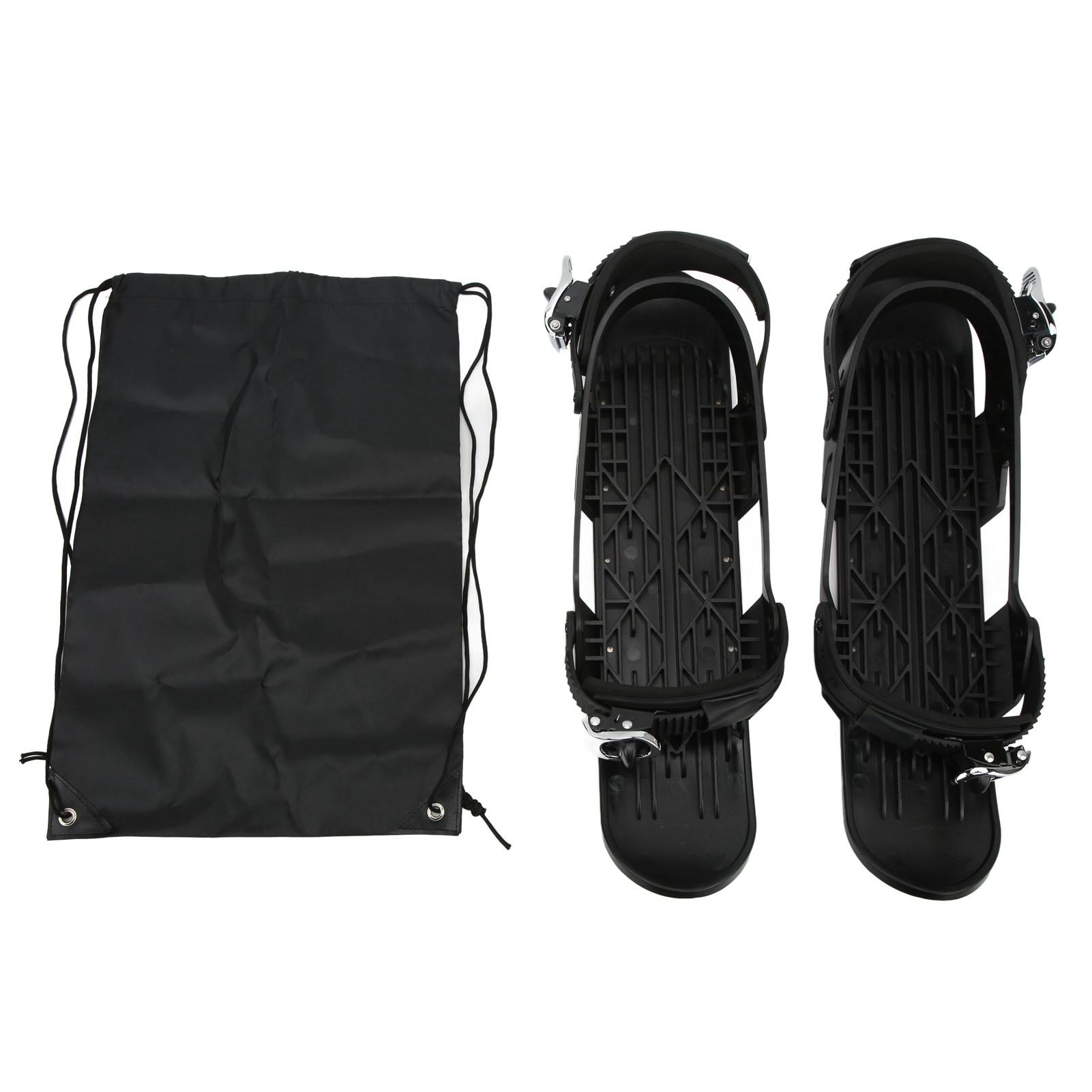Mini Skiing Shoes Mini Ski Shoes Black Size Adjustable Binding Outdoor Mini Snowboard Ski Boots for Forest Trails