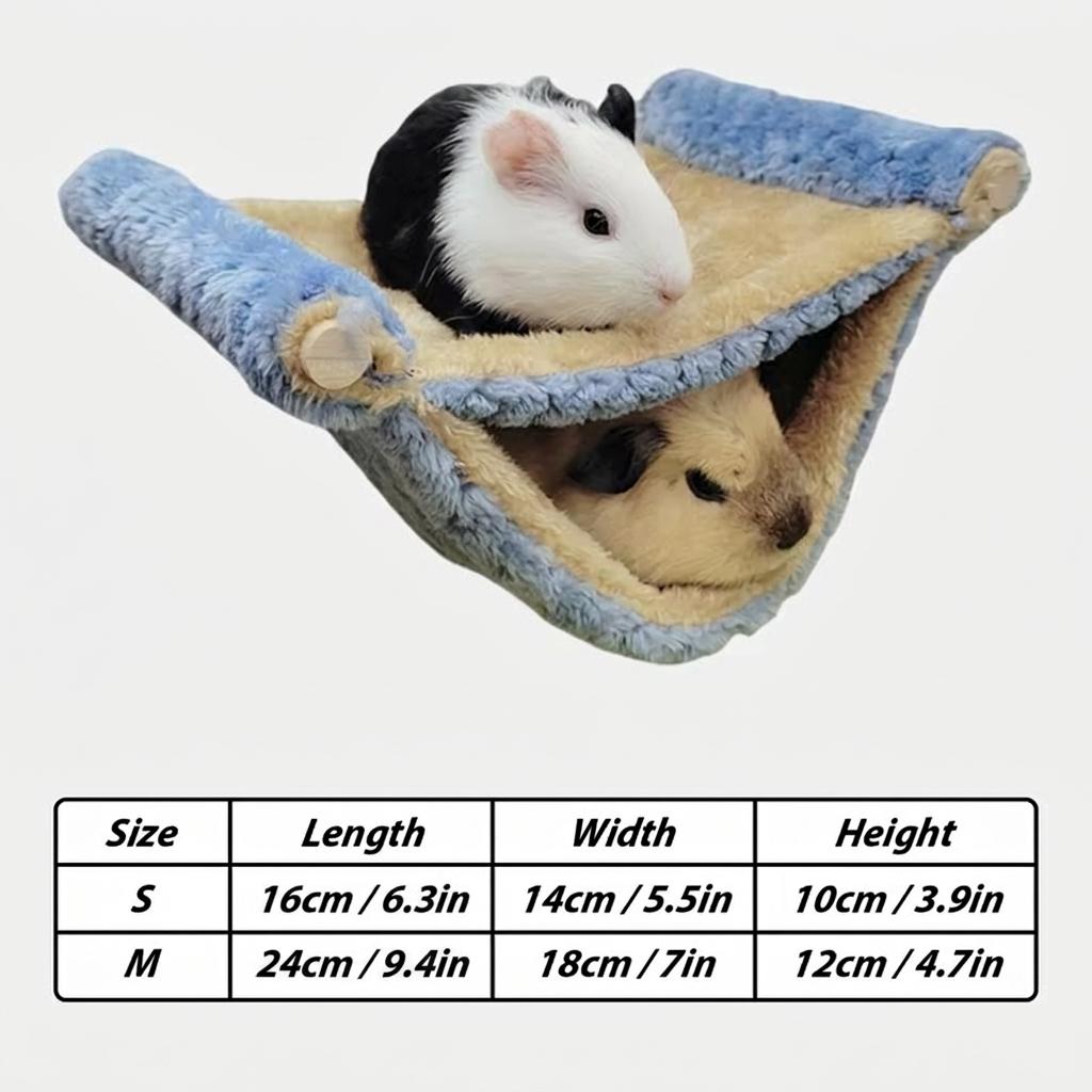 Haustier Hängematte für Kleintiere Doppelt Dickes Plüsch Warmes Bett für Hamsterhaus Nest Schlafsack Hängende Baum Betten Haustier Hamster Nest