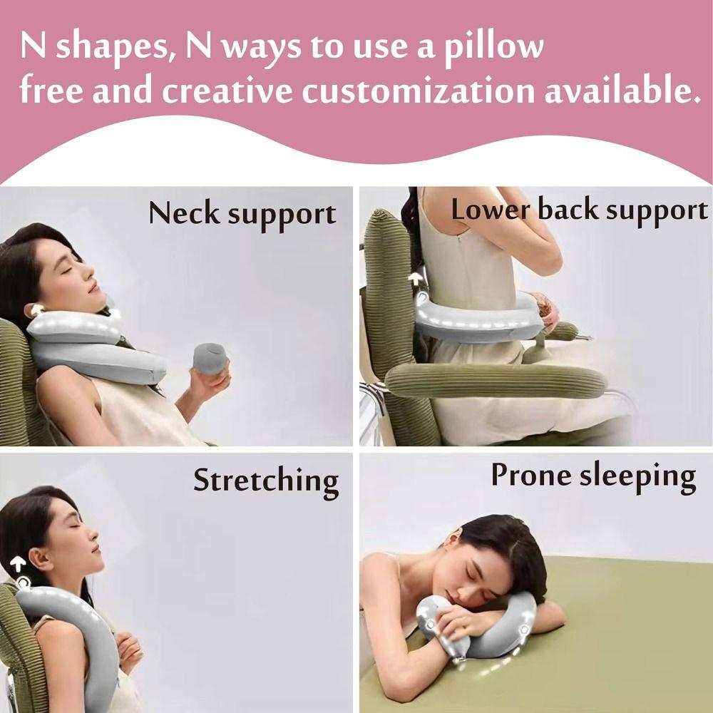 Freely Shapeable Travel Pillow Portable Easy to Storage Travel Neck Pillow Nylon Adjustable Spiral Wrapping Cushio Office