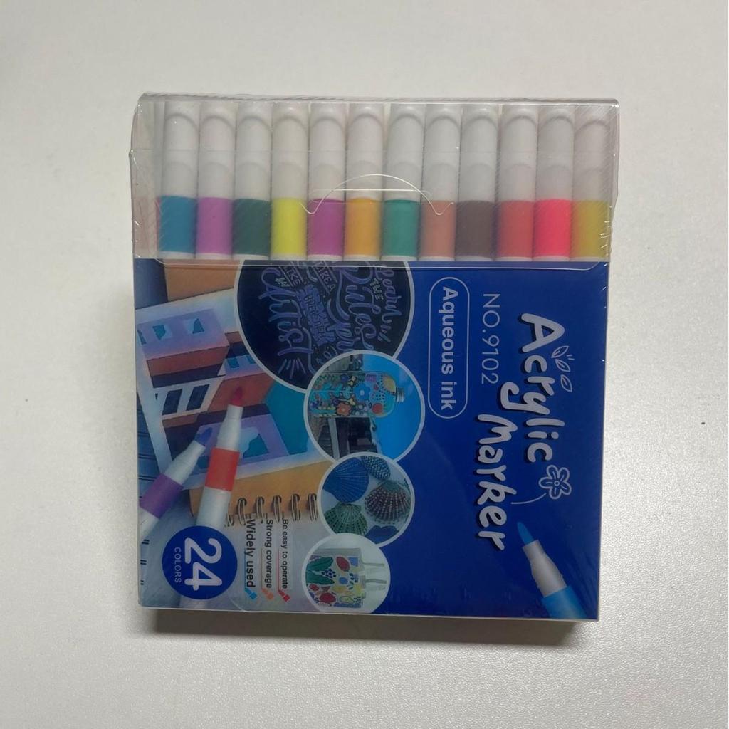 80-Color Acrylic Watercolor Markers Set for Kids - PVC Box with Layerable Graffiti Paintbrushes