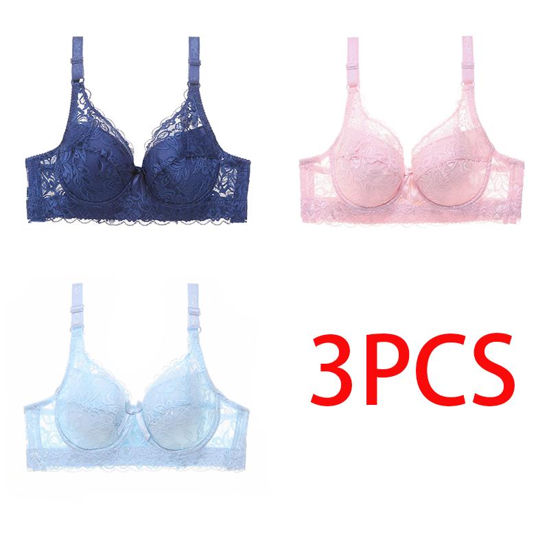 36-46 Plus Size Dame Ultratynn BH Bylgel Push-Ups Blonde BH BH Større bryst Ensfarget 3/4 stor kopp