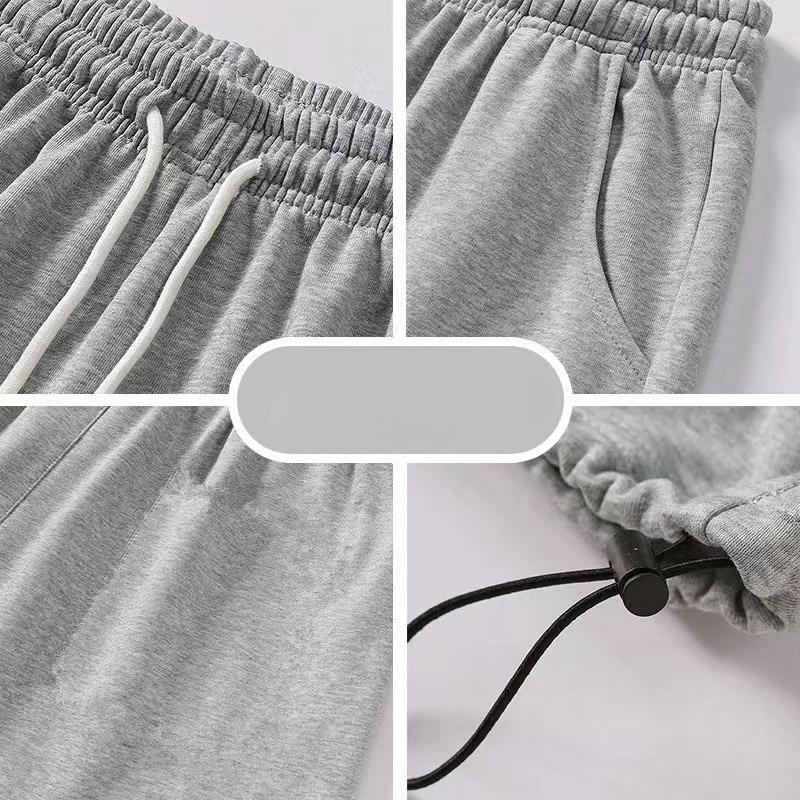 Pánské jarně-podzimní sportovní kalhoty se širokými nohavicemi, podšívkované fleecem, podzimně-zimní ležérní tepláky, volné kalhoty s rovnými nohavicemi pro mládež