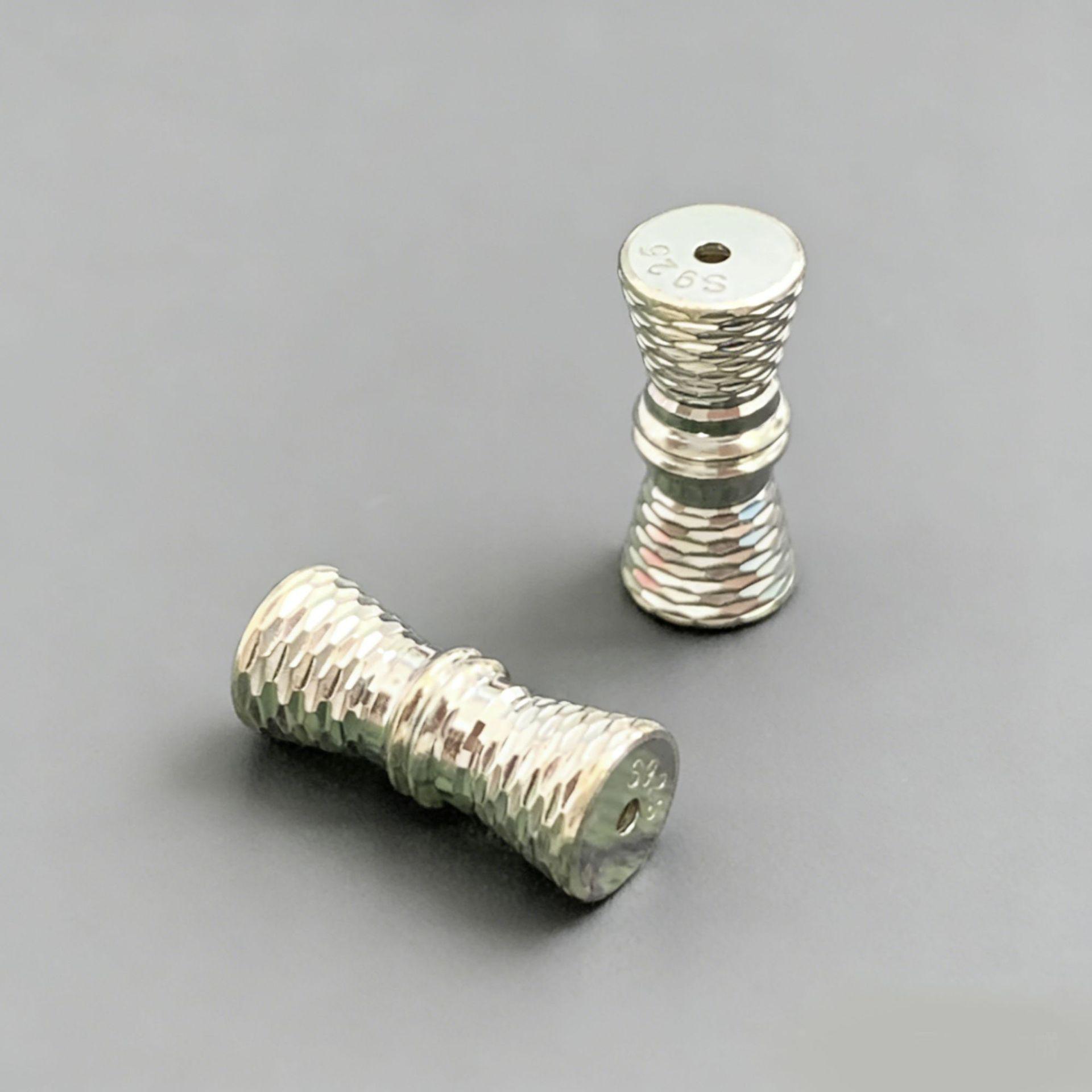 Sterling Silver S999 DIY Jewelry Spacer Beads & Screw Clasps