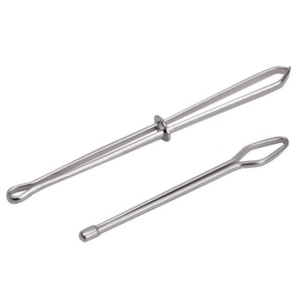 2Pcs/set Elastic Metal Drawstring Rope Threaders Sliver Split Pins Fixer Self-Locking Tweezer For Apparel Sewing Supplies