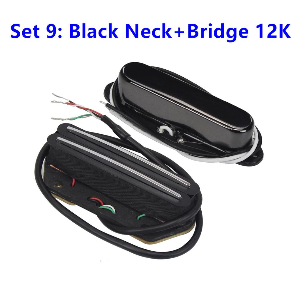 FLEOR Set of Alnico V TL Pickups Neck +Hot Dual Rails Humbucker Bridge Pickup fit for TL Guitar