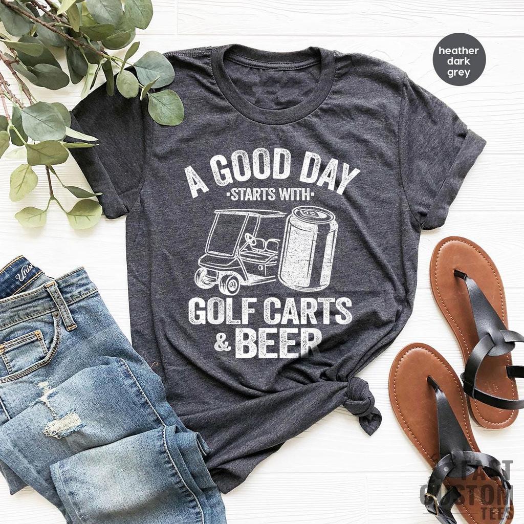 Funny Drinking Shirt, Golf Carts And Beer Shirt, Shirts For Men, Beer Shirt, Golf Cart Shirt, Oktoberfest Shirt, Golf and Beer Love Gift