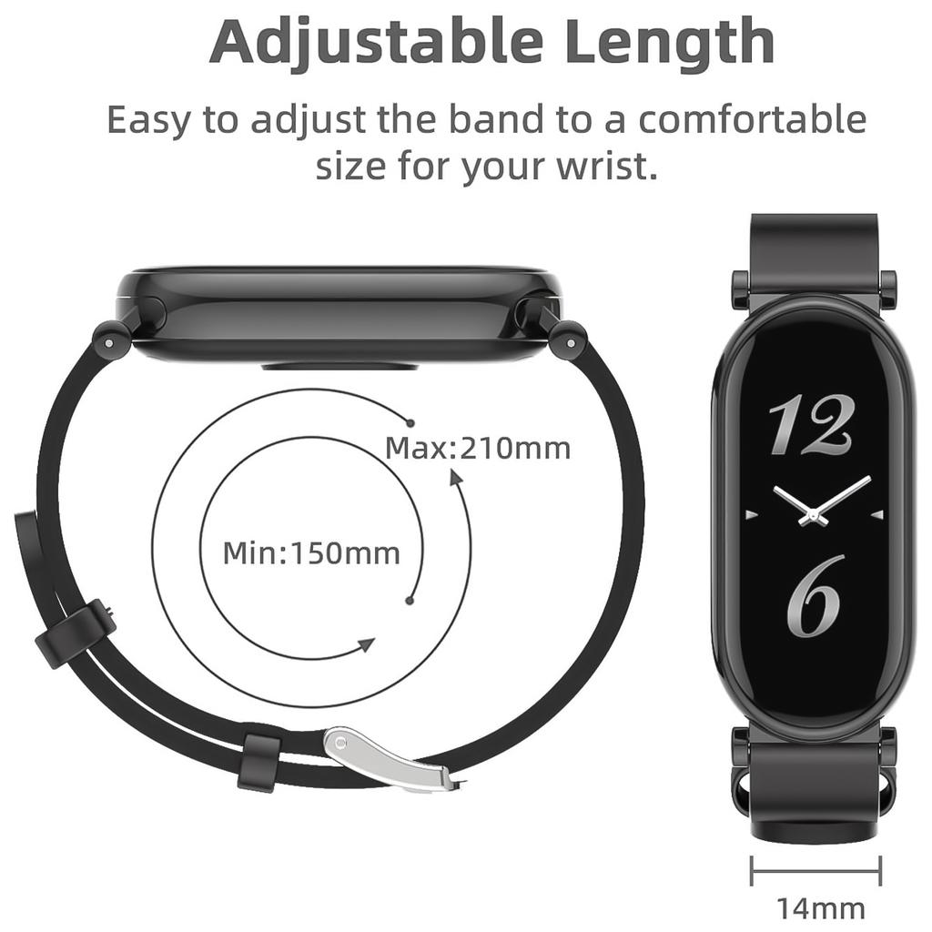 Lederarmband für Mi Band 10 9 8 Smart-Armband Kleines Handgelenkband Mädchen Damenband für Xiaomi Smart Band 8 9 10 Armbänder