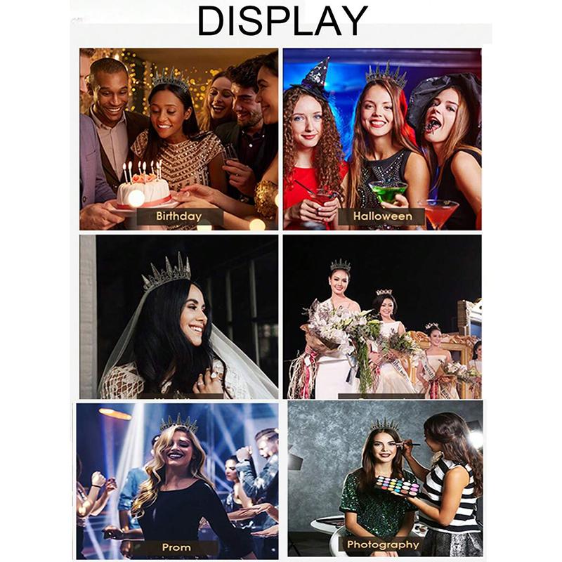 1pc Classic Crown In Punk Style Tiaras Wedding Birthday Party Accessories Photography Props Women's Jewelry Hairband Crown