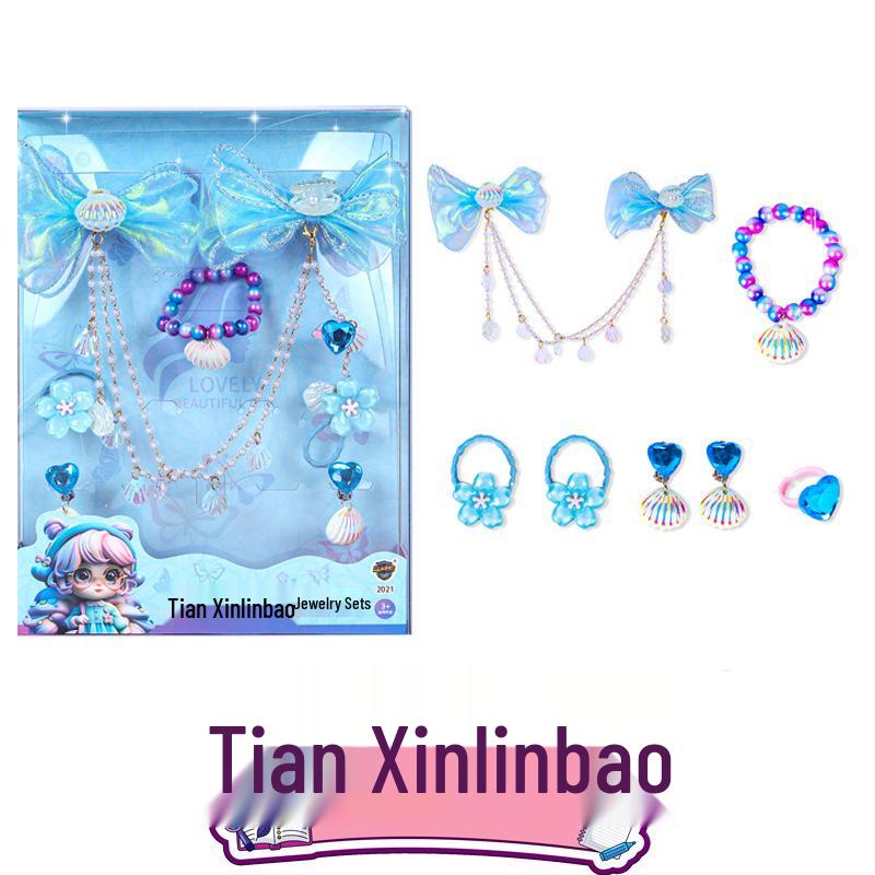 Conjunto de Presente Pulseira de Contas Feita à Mão e Caixa de Joias para Aniversário de Menina