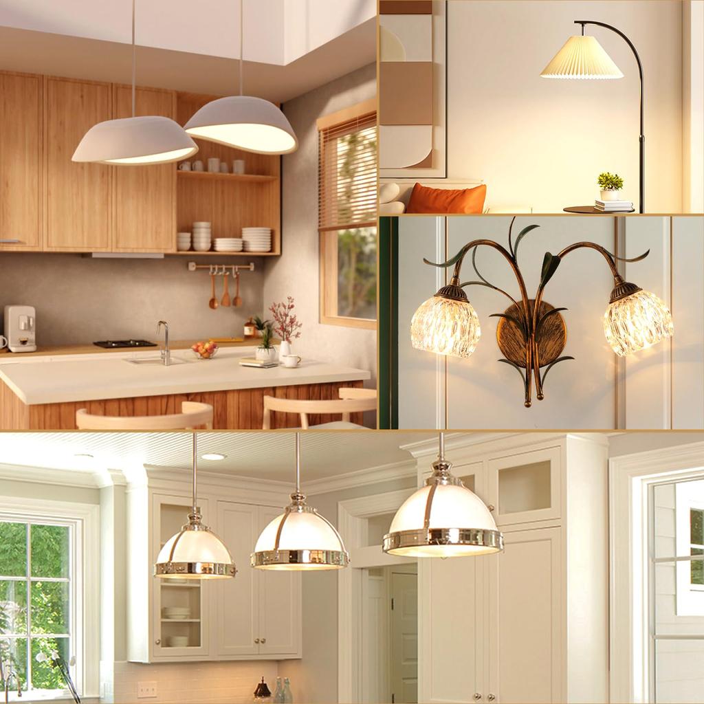 Mini Krypton Bulbs, E17 Base, LED Bulbs, Warm White Equivalent, 40W, 470lm, Omnidirectional, Clear, Energy-Saving, Compatible with Sealed and