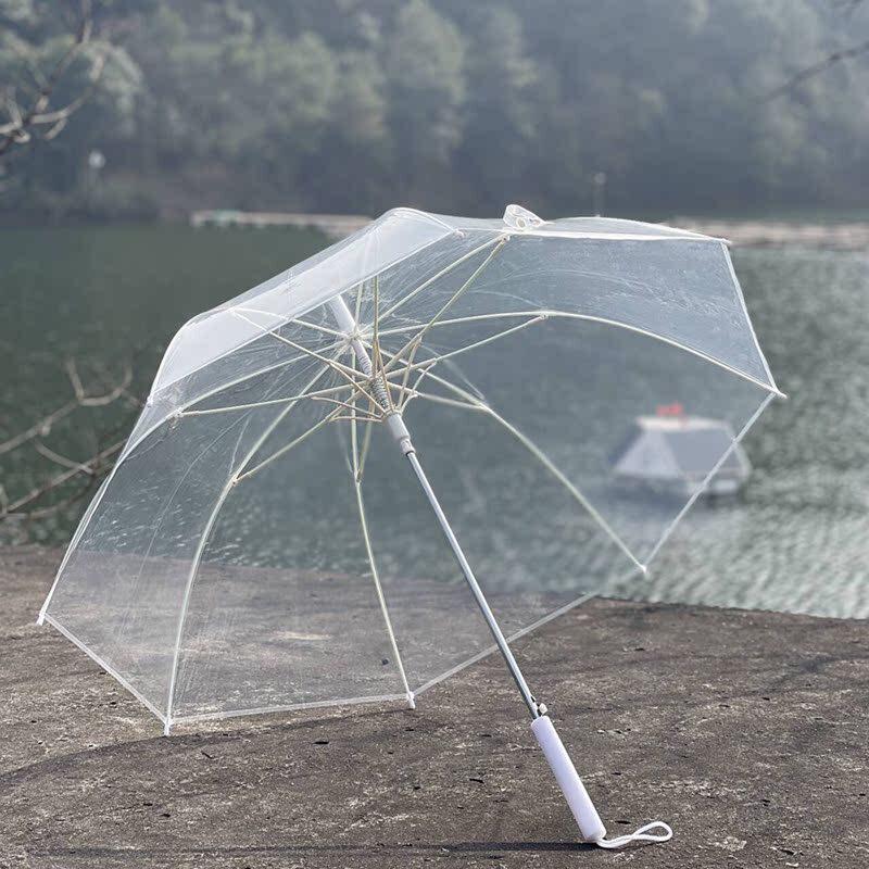 Детский большой прозрачный прямой зонт