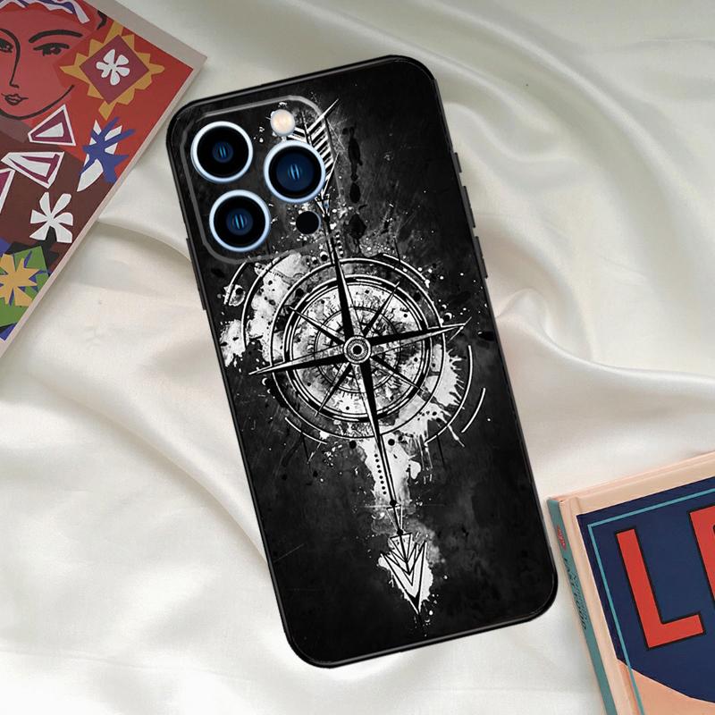 World Map Compass Nautical Case For iPhone 16 15 14 13 12 11 Pro Max XR X XS Max Plus 12 13 Mini Back Cover