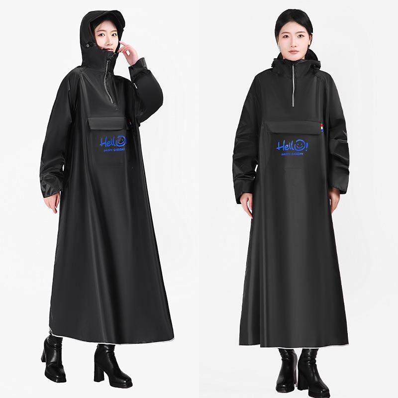 

Unisex Full-Body Motorcycle Rain Poncho with Sleeves - Thickened, Single-Person Riding Raincoat for Students L (Height 170-180 cm)