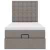Ottoman Bed with Mattress Taupe 100x200 Cm Fabric