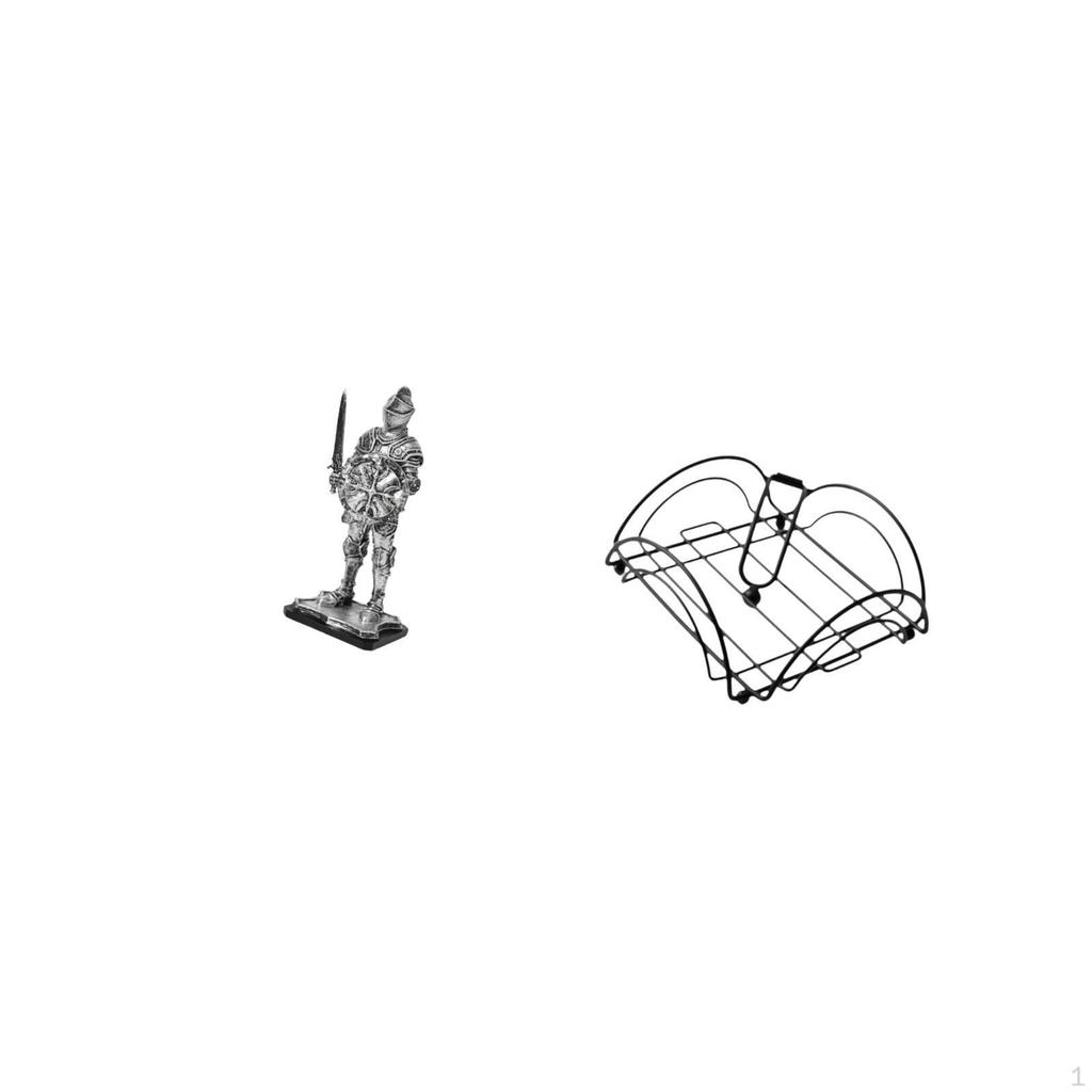 Vintage Knight Tabletop Napkin Holder Sculpture Creative Office Desk Ornament with Weighted Arm for