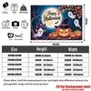Party Backdrop Halloween Moon Flat Witch Pumpkins Photo Booth Decor Party Decor