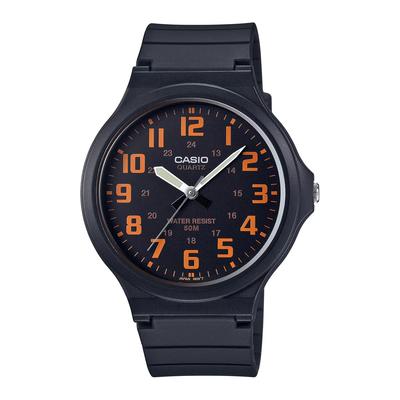 Men's Standard Analog Quartz Watch MW-240-4BV Black/Orange - International Edition, No Gift Box