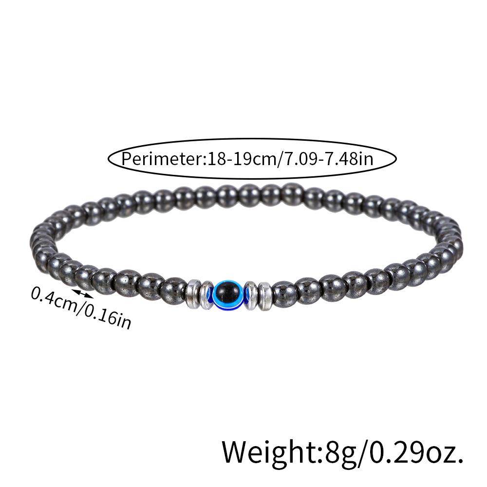 Minimalist Eyes Bracelet 4mm Stone Beaded Braslet Lucky Red Howlite Lava Wooden Braclet Chakra Mediation Yoga Brazalete