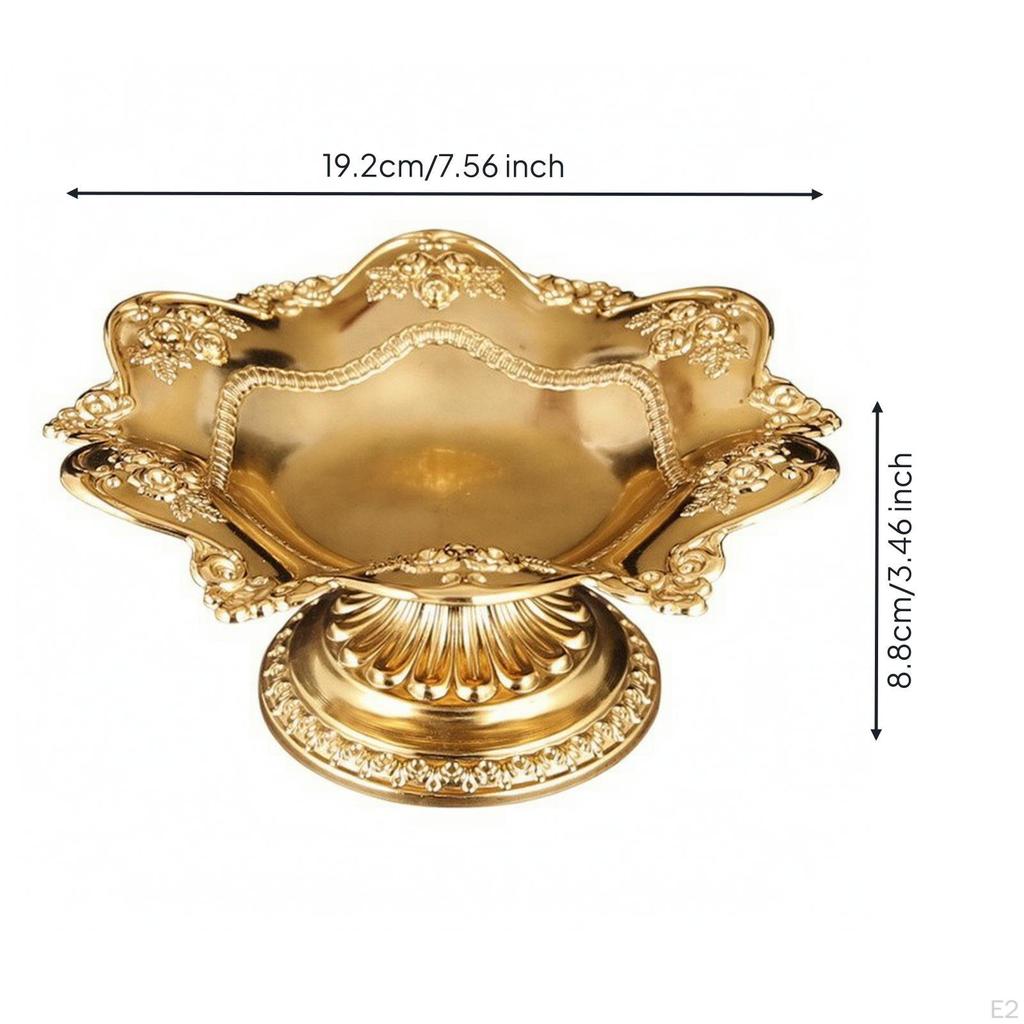 Fruit Bowl with Pedestal Ornate Dish Classic for Altar