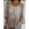 Women's Fashion Casual Summer Spring Star Print 3/4 Sleeves O-Neck Sweaters