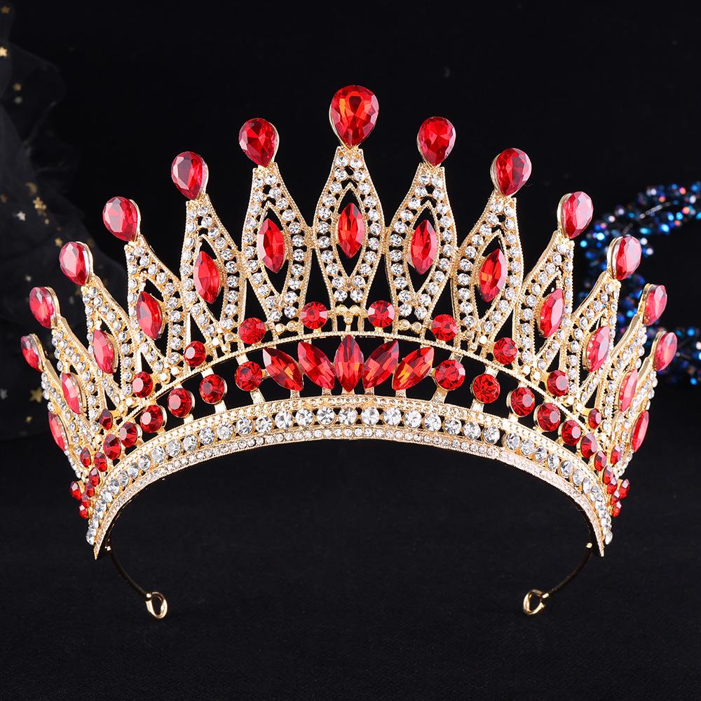 

DIEZI Vintage Luxury Baroque Water Drop Crystal Tiara Crown For Women Girls Wedding Party Bridal Hair Dress Jewelry Accessories