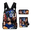 Trendy Popular J Cole Rapper 3D Print 3pcs/Set Pupil School Bags Laptop Daypack Backpack Inclined Shoulder Bag Pencil Case