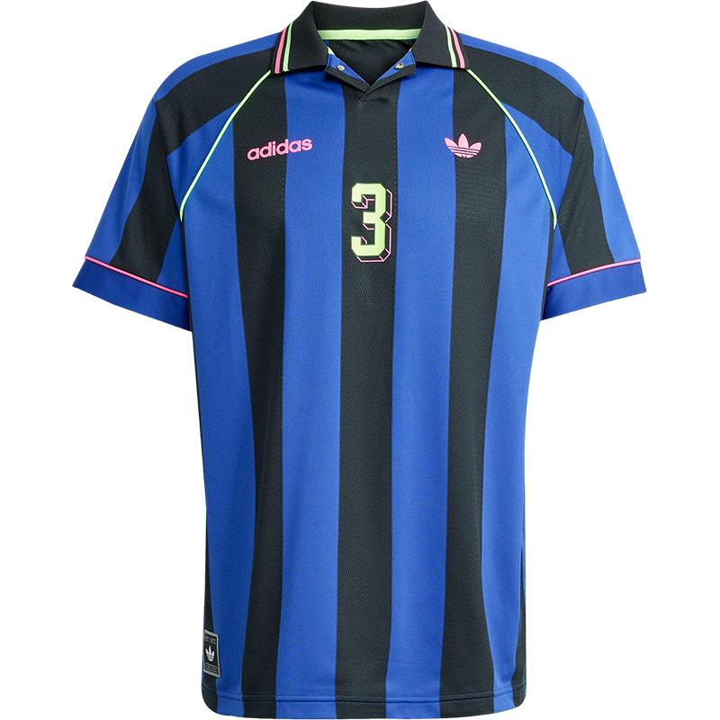 adidas Originals Herren Kragen Fußball Trainings gestreiftes T-Shirt KD2307