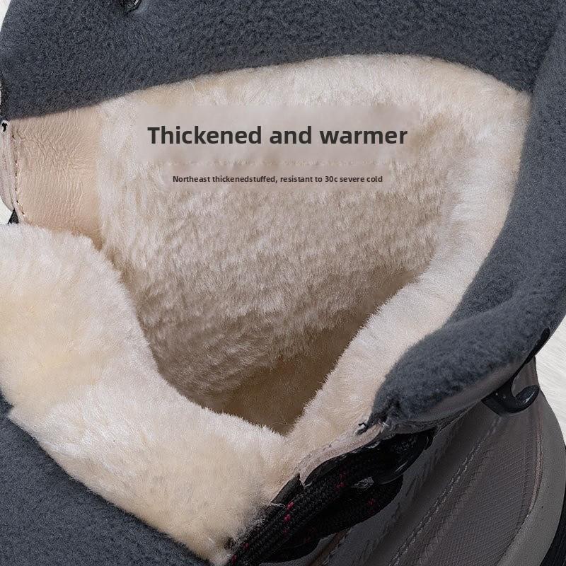 -40℃ Mens Winter Boots Outdoor Waterproof Snow Boots Plush Warm Cotton Shoes Fashion Casual High Top Boot Men Hiking Ankle Boots