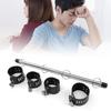 Restraint Bondage Toys with Lockable Handcuffs Ankle Cuffs Stainless Steel Bar Adjustable PU Leather Spreader Bar
