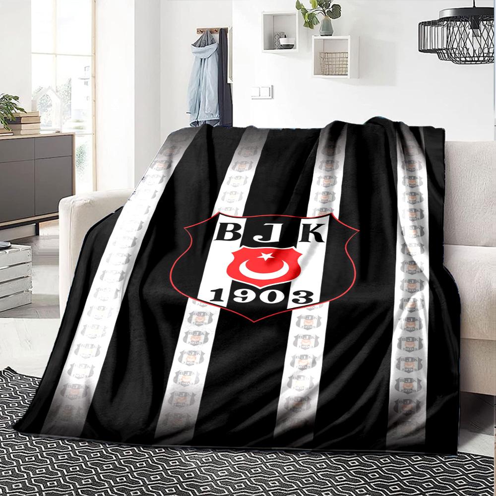 Coperta in Flanella con Stampa Beşiktaş Alta Qualità Calda Confortevole Coperta per Tutte le Stagioni Perfetta per Regali Decorazione per la Casa