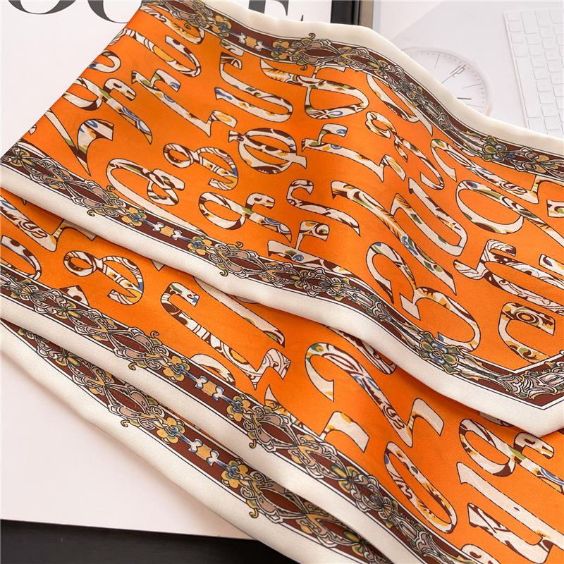 Korean Thin Narrow Ribbon Angled Scarf With Temperament Fashionable Women's Headscarf Small Decoration Versatile Spring Autumn