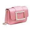 Roger Vivier Rv Tres Vivier Mini Satin Chain Shoulder Bag With Rhinestone Buckle Women shoulder bag Pink RBWANAB1020KE81F46