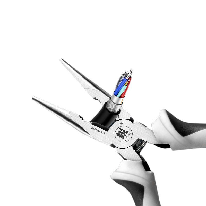 8 Inch Japanese Industrial-Grade Long Nose Pliers with Anti-Slip Grip