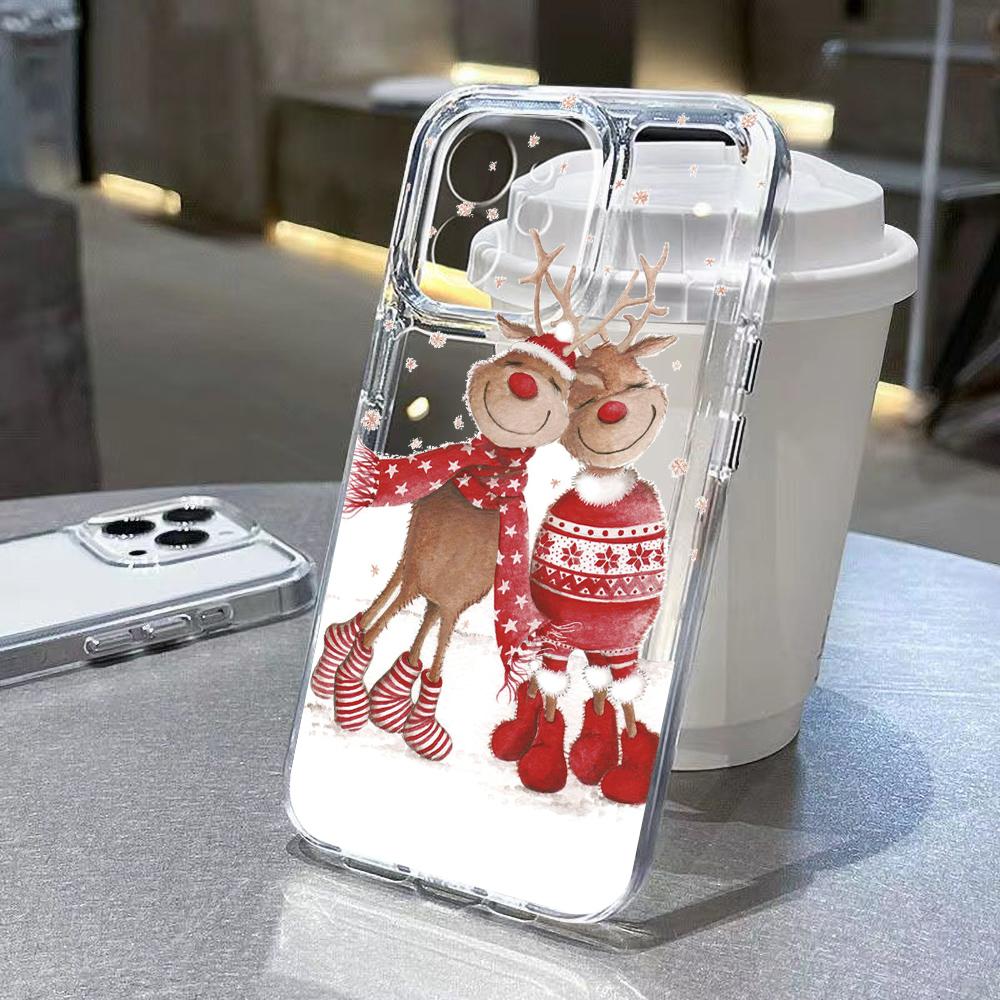 Silicone Christmas Phone Case For iPhone 16 Pro Funda iPhone 14 15 13 Pro Max 11 12 XR X XS 7 8 Plus SE 16promax 15promax Cover