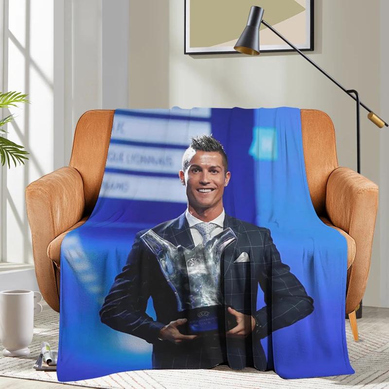 Coperta Personalizzata Divano Ronaldo CR7 Letto Campeggio Pisolino Coperte Morbide e Soffici per l'Inverno Caldo King Size Biancheria da Letto in Microfibra