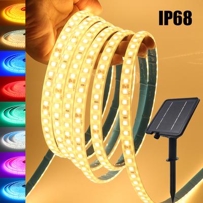 IP68 Waterproof Solar Powered LED Strip 24V White/Red/I Blue/Pink/Green/Yellow Flexible Ribbon Rope Outdoor Garden Decor Light