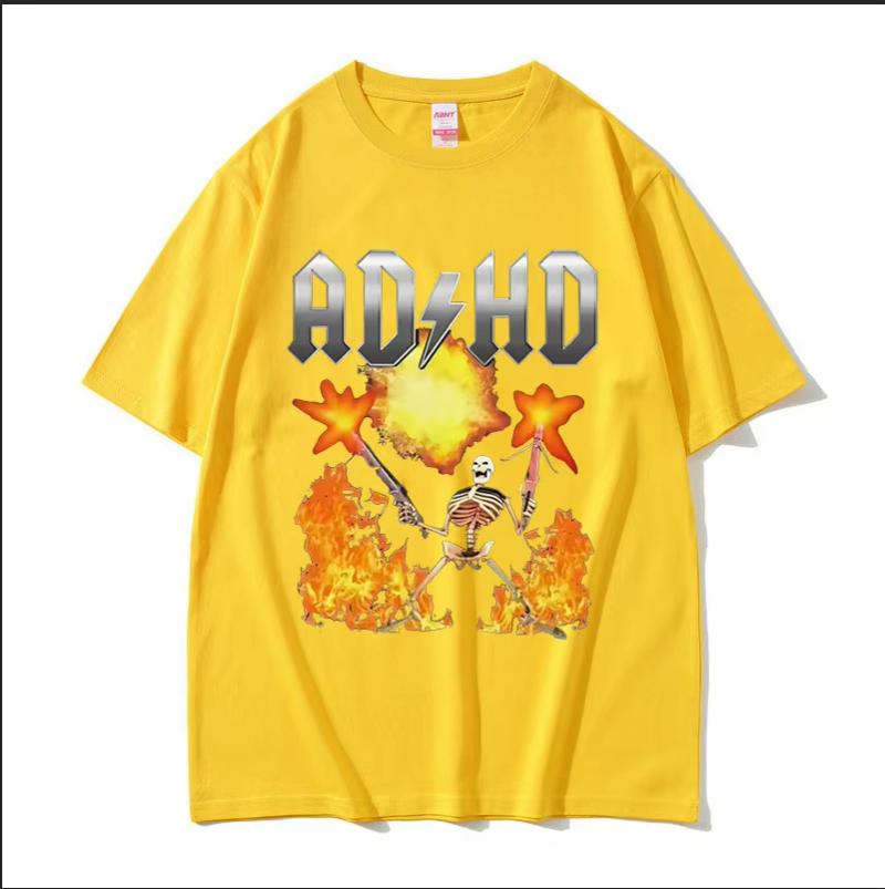 ADHD Awareness T Shirt Audhd Funny Overstimulated Meme Short Sleeve TShirts Men Women Fashion Hot Sale Cotton T-shirt Streetwear