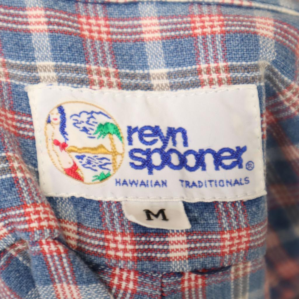 Reyn Spooner 90s Old Swimsuit Tags Check Pattern Short Sleeve Half Button Button Down Shirt Men's Used