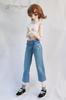 [Petite Marie] 13 DD Compatible Okayama Processed Distressed 810 Length Wide Jeans Light Blue KOJIMA Processed Jeans Distressed Low Rise Jeans Wide