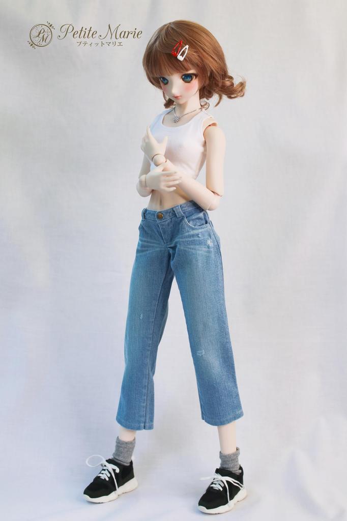 [Petite Marie] 13 DD Compatible Okayama Processed Distressed 810 Length Wide Jeans Light Blue KOJIMA Processed Jeans Distressed Low Rise Jeans Wide