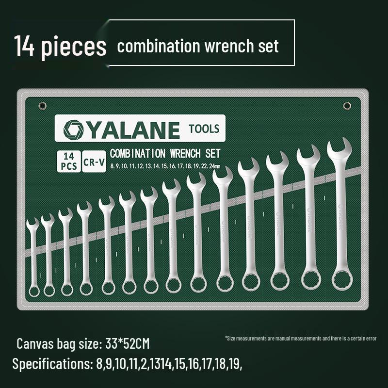 Multifunktionales 24-teiliges Doppelmaulschlüssel-Set für schnelle Autoreparaturen – Universelles mattes Doppelmaulschlüssel-Werkzeugset