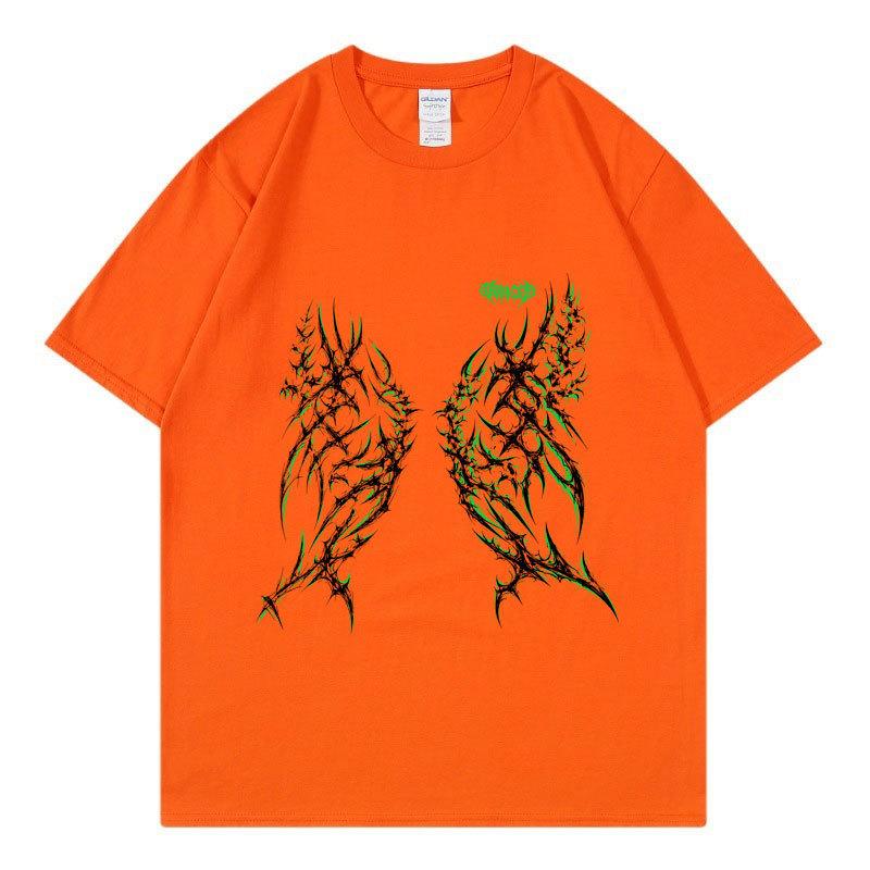 Summer New Cotton Short Sleeve T-Shirt Gothic Casual Fashion Couple Tops For Men Women
