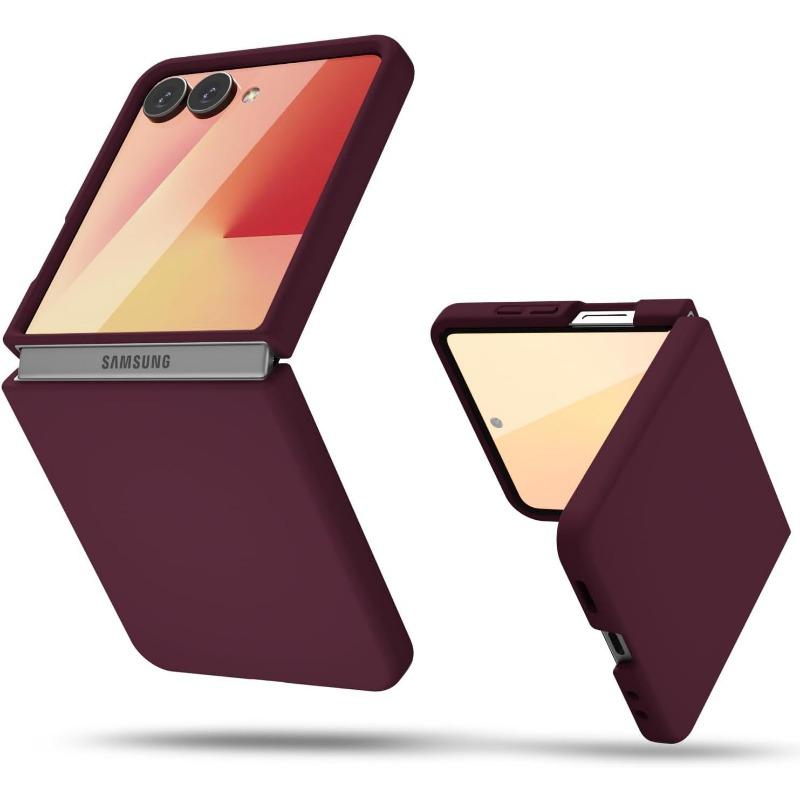 Applicable To The New Samsung ZFlip7Fe Folding Mobile Phone Case Zflip6 Liquid Silicone Protective Case Anti Fall Solid Color Soft